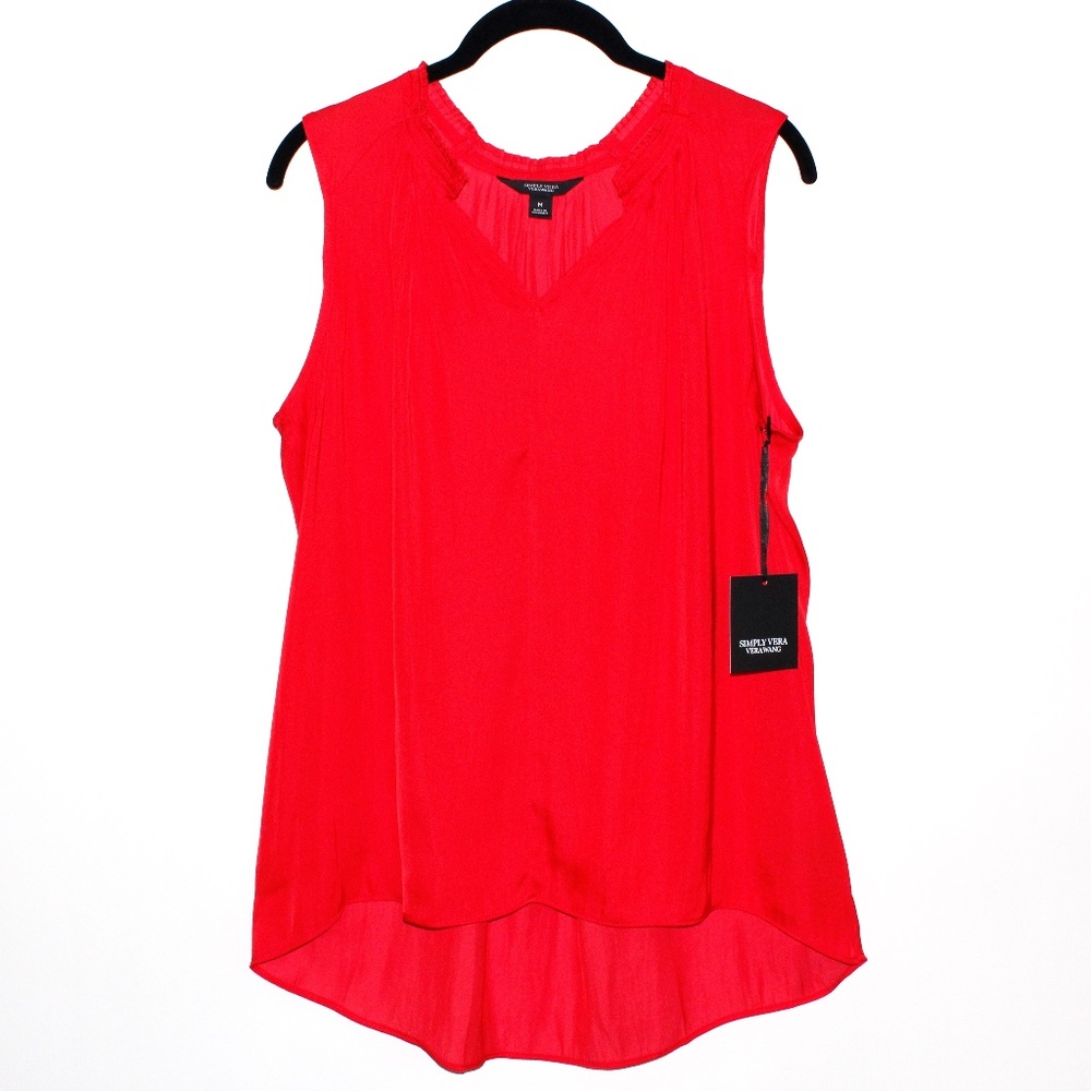 Simply Vera Vera Wang Pleated Split-Neck Shell Top